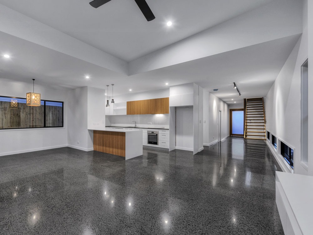 Decorative concrete flooring space